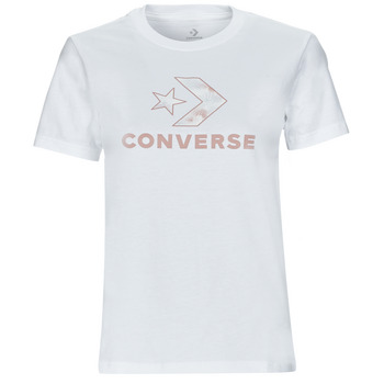 Textiel Dames T-shirts korte mouwen Converse FLORAL STAR CHEVRON Wit