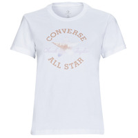 Textiel Dames T-shirts korte mouwen Converse FLORAL CHUCK TAYLOR ALL STAR PATCH Wit