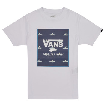 Textiel Jongens T-shirts korte mouwen Vans PRINT BOX BOYS Wit / Blauw