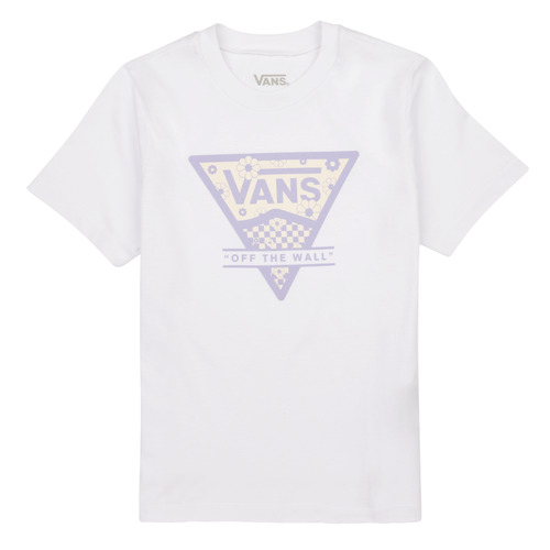 Textiel Meisjes T-shirts korte mouwen Vans CHECKER FLORAL TRIANGLE BFF Wit / Violet