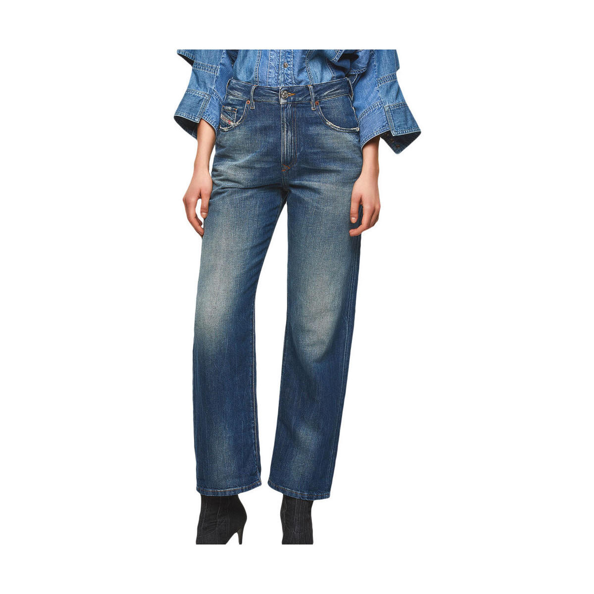 Textiel Dames Straight jeans Diesel  Blauw