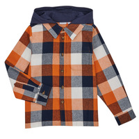 Textiel Jongens Onderhemd Name it NKMLANE LS OVERSHIRT WH Oranje / Marine / Wit