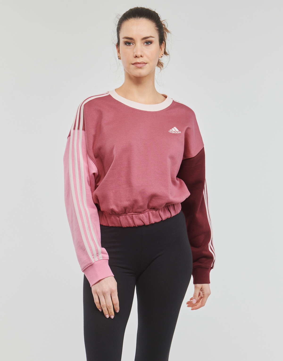 Textiel Dames Sweaters / Sweatshirts Adidas Sportswear 3S CR SWT Bordeau / Roze