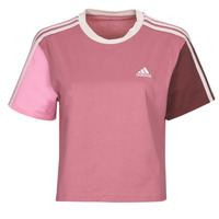 Textiel Dames T-shirts korte mouwen Adidas Sportswear 3S CR TOP Bordeau / Roze