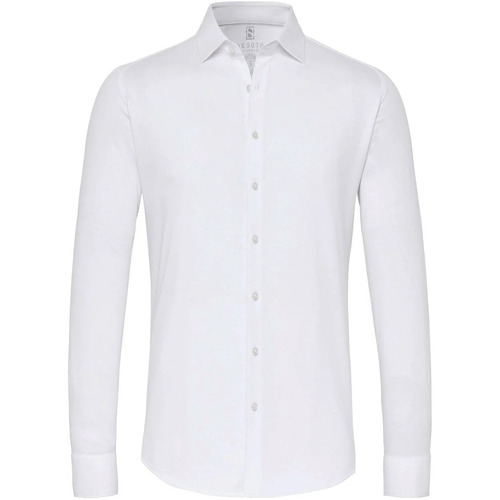 Textiel Heren Overhemden lange mouwen Desoto Overhemd Piqué Strijkvrij Wit Wit
