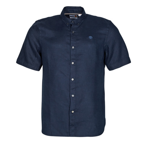 Textiel Heren Overhemden korte mouwen Timberland SS Mill River Linen Shirt Slim Marine