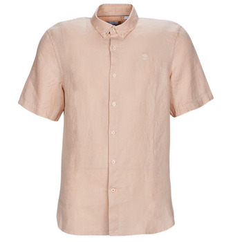 Textiel Heren Overhemden korte mouwen Timberland SS Mill River Linen Shirt Slim Roze