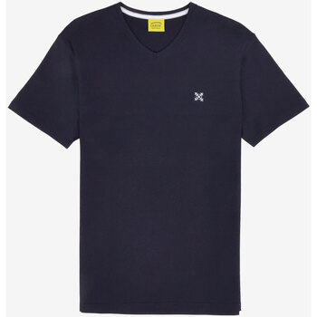 Textiel Heren T-shirts korte mouwen Oxbow Effen T-shirt met V-hals 4flo geborduurd op de borst TIVE Blauw