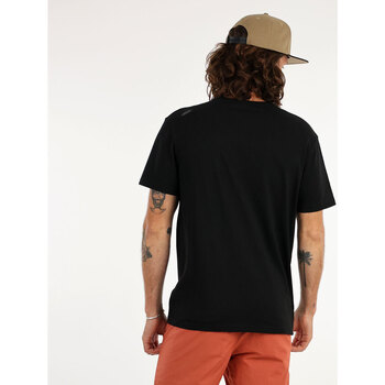 Oxbow Effen T-shirt met V-hals 4flo geborduurd op de borst TIVE Zwart