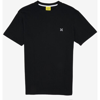 Textiel Heren T-shirts korte mouwen Oxbow Effen 4flo t-shirt geborduurd op de borst TEBAZ Zwart