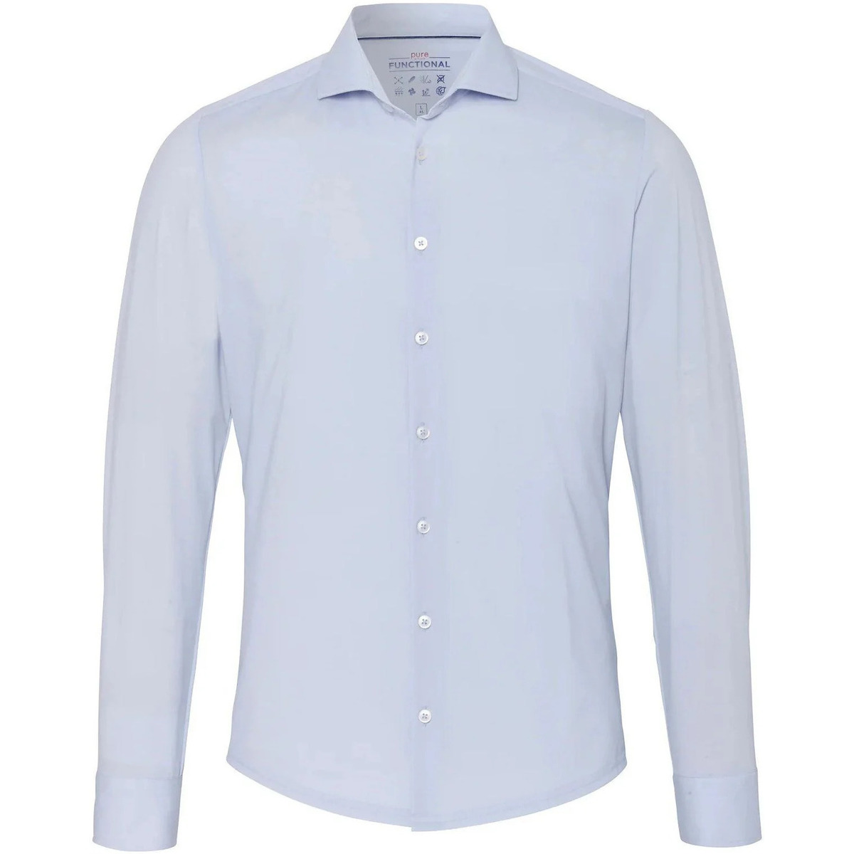Textiel Heren Overhemden lange mouwen Pure The Functional Shirt Lichtblauw Uni Blauw