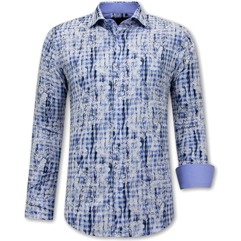 Textiel Heren Overhemden lange mouwen Gentile Bellini Bloemen Wit, Blauw