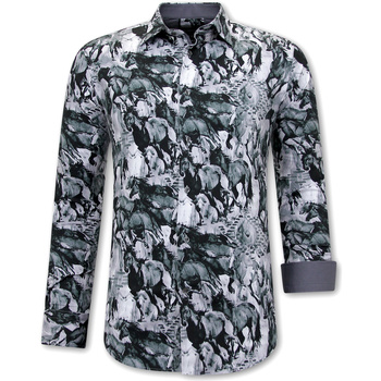 Textiel Heren Overhemden lange mouwen Gentile Bellini Dierenprint Blouse Zwart, Grijs