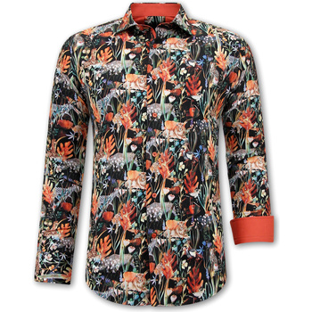 Textiel Heren Overhemden lange mouwen Gentile Bellini Dierenprint Zwart, Oranje