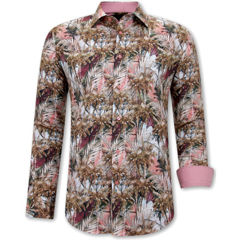 Textiel Heren Overhemden lange mouwen Gentile Bellini Hawaii Blouse Roze, Bruin