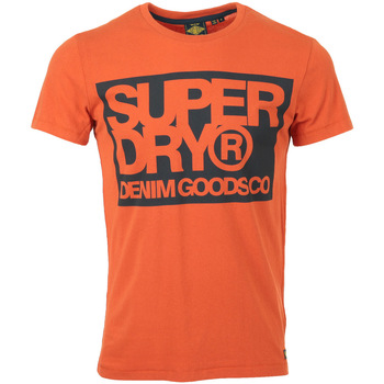 Textiel Heren T-shirts korte mouwen Superdry Denim Goods Co Print Tee Oranje