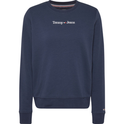 Textiel Dames Sweaters / Sweatshirts Tommy Jeans Reg Serif Linear Sweater Blauw