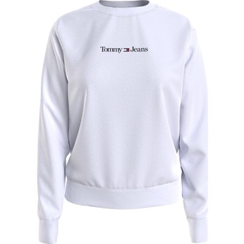 Textiel Dames Sweaters / Sweatshirts Tommy Jeans Reg Serif Linear Sweater Wit
