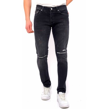 Textiel Heren Skinny jeans True Rise Ripped Jeans Verfspatten DC Zwart