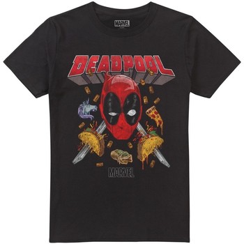 Textiel Heren T-shirts met lange mouwen Deadpool  Zwart