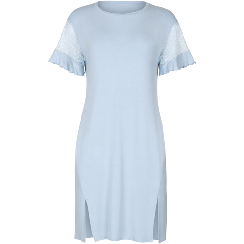 Textiel Dames Pyjama's / nachthemden Lisca Nachthemd met korte mouwen Smooth  Cheek Blauw