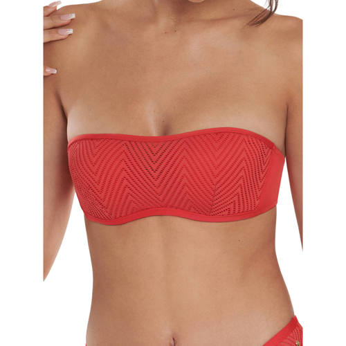 Textiel Dames Bikinibroekjes- en tops Lisca Multi-positie bandeau zwemkleding top Santorini Rood