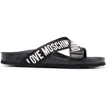 Schoenen Dames Leren slippers Love Moschino  Zwart