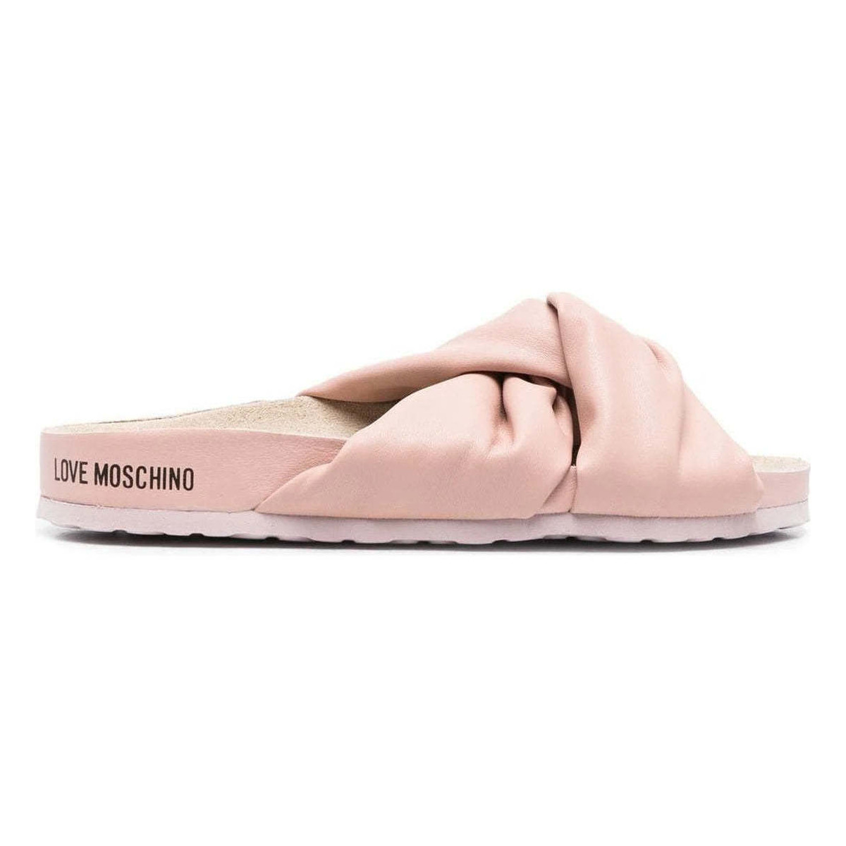 Schoenen Dames Leren slippers Love Moschino  Beige