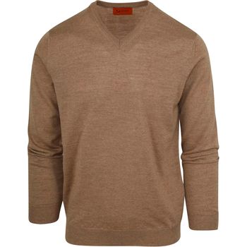 Textiel Heren Sweaters / Sweatshirts Suitable Pullover V-Hals Wol Beige Beige