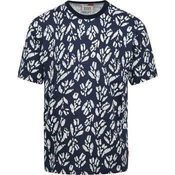 Textiel Heren T-shirts & Polo’s Scotch & Soda T-Shirt Print Navy Blauw