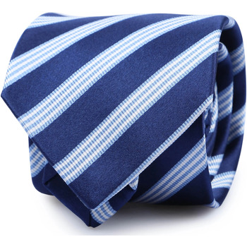 Textiel Heren Stropdassen en accessoires Suitable Stropdas Zijde Strepen Donkerblauw Blauw