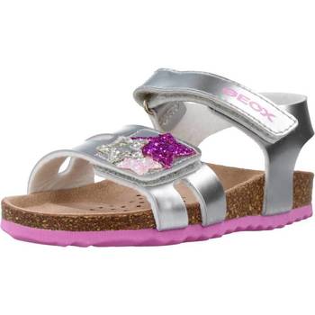 Schoenen Meisjes Sandalen / Open schoenen Geox B SANDAL CHALKI GIRL Zilver