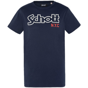 Textiel Heren T-shirts korte mouwen Schott  Blauw