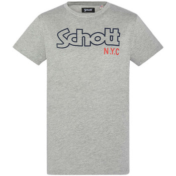 Textiel Heren T-shirts korte mouwen Schott  Grijs