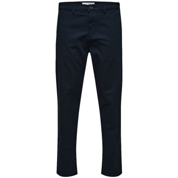 Textiel Heren Broeken / Pantalons Selected Noos Slim Tape New Miles Pants - Dark Sapphire Blauw
