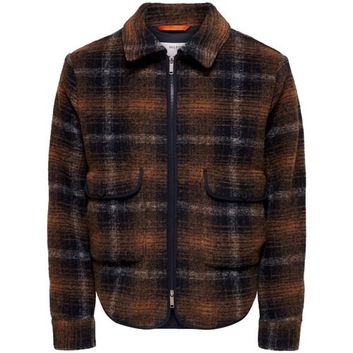 Textiel Heren Mantel jassen Selected Hope Boiled Jacket - Navy Blazer Multicolour