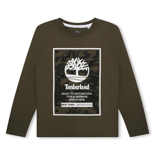 Textiel Jongens T-shirts met lange mouwen Timberland T25U27-655-J Kaki