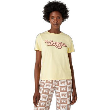 Textiel Dames T-shirts & Polo’s Wrangler T-shirt femme  Regular Geel