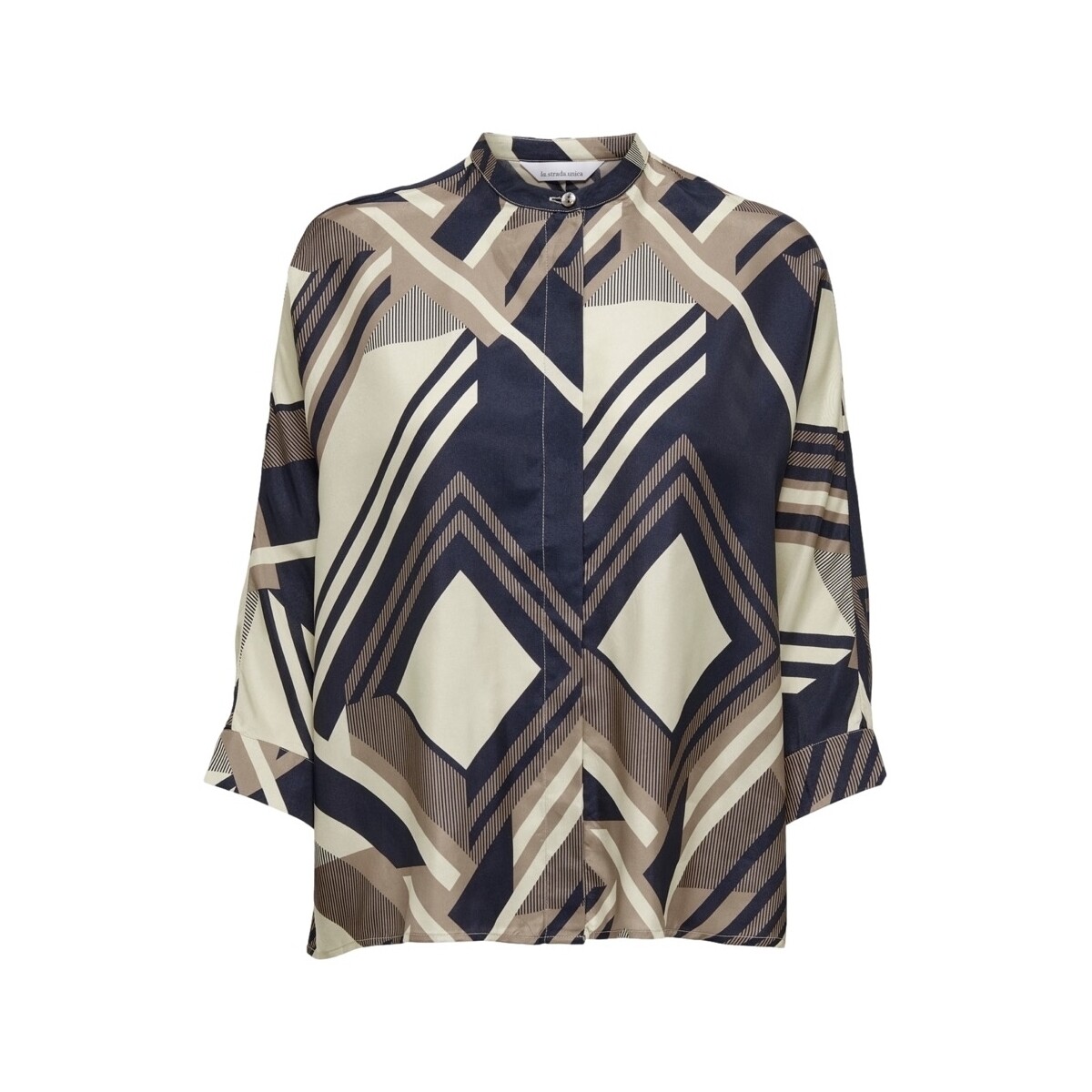 Textiel Dames Tops / Blousjes La Strada Shirt Scarlet 3/4 - Sandshell Night Multicolour