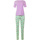 Textiel Dames Pyjama's / nachthemden Lisca Pyjama broek top korte mouwen Posh  Cheek Groen