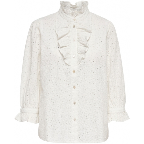 Textiel Dames Tops / Blousjes La Strada Camisa Neela Broderie - Star White Wit