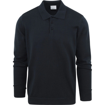 Textiel Heren T-shirts & Polo’s Knowledge Cotton Apparel Poloshirt Lange mouwen Navy Blauw