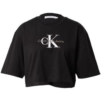 Textiel Dames T-shirts korte mouwen Calvin Klein Jeans  Zwart