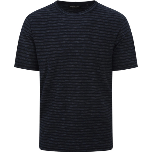 Textiel Heren T-shirts korte mouwen Marc O'Polo T-Shirt Streep Donkerblauw Blauw