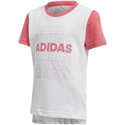 Textiel Meisjes T-shirts korte mouwen adidas Originals Lg Cot Tee Wit