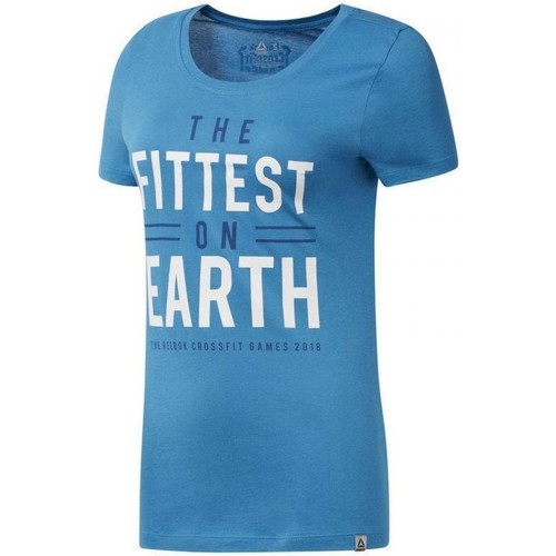 Textiel Dames T-shirts & Polo’s Reebok Sport Crossfit Games Fittest On Earth Blauw
