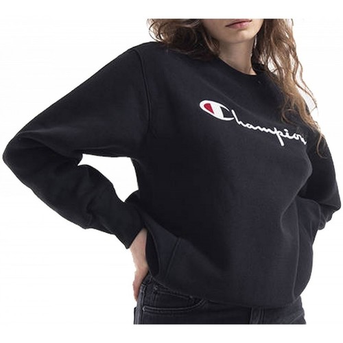 Textiel Dames Sweaters / Sweatshirts Champion Reverse Weave Script Logo Crewneck Sweatshirt Zwart