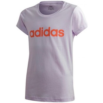 Textiel Meisjes T-shirts korte mouwen adidas Originals Yg E Lin Tee Violet