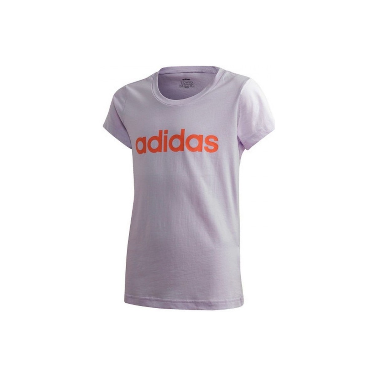 Textiel Meisjes T-shirts korte mouwen adidas Originals Yg E Lin Tee Violet