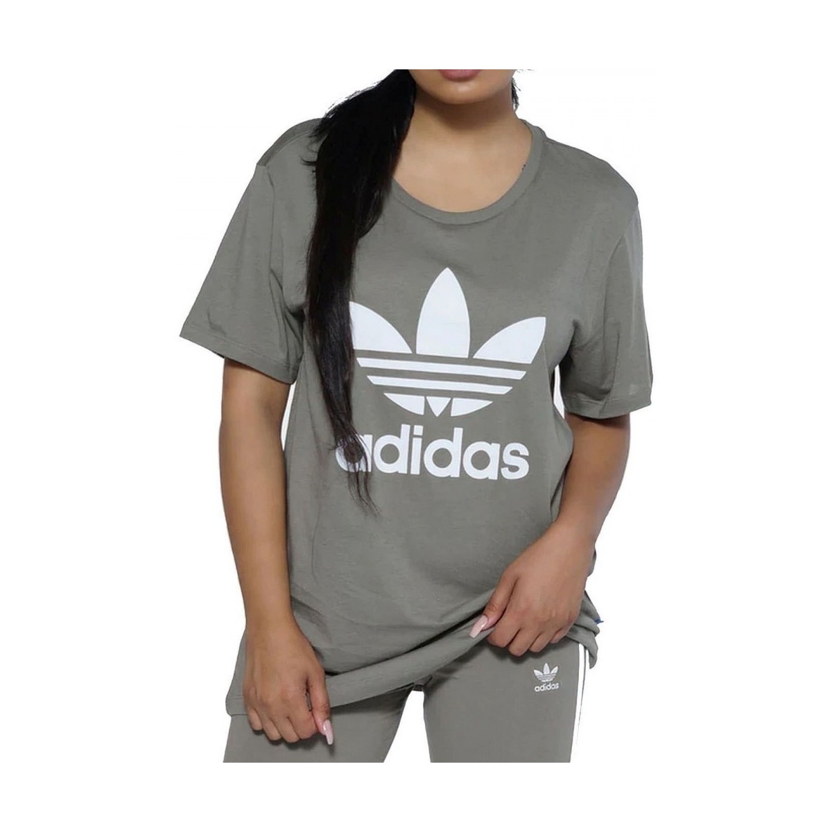 Textiel Dames T-shirts & Polo’s adidas Originals Bf Trefoil Tee Groen